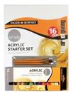 Kit Tinta Acrílica Daler Rowney Tinta+painel+pincel 16pçs Kit Tinta Acrílica Daler Rowney Tinta+painel+pincel 16pçs