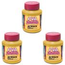 Kit Tinta Fosca Artesanato PVA Amarelo Ouro 3x 100ml Acrilex Kit Tinta Fosca Artesanato PVA Amarelo Ouro 3x 100ml Acrilex