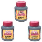 Kit Tinta Fosca Artesanato PVA Cinza Lunar 3x 100ml Acrilex Kit Tinta Fosca Artesanato PVA Cinza Lunar 3x 100ml Acrilex