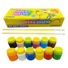 Kit Tinta guache 12 cores Acrilex + 2 Pincéis