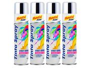 Kit Tinta Spray Metálica Cromada Uso Geral Mundial Prime 400ml 4 Unidades Melhor Rendimento Secagem Kit Tinta Spray Metálica Cromada Uso Geral Mundial Prime 400ml 4 Unidades Melhor Rendimento Secagem