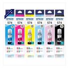 Kit tinta t574 6 cores fotográfico original compatível c/ impres. l8050 l18050