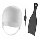 Kit Tintura Coloração Touca e Plaquete de Mechas Luzes Silicone Agulha Dompel - Branco