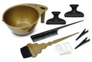 Kit Tintura Profissional Tigela Pincel Clips Piranha Pente Luva Raskalo