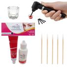 Kit Tintura Sobrancelha Magike Emulsao 20ML Profissional Com Mixer Misturador Dappen 100 Palitos