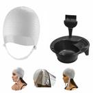 Kit Tintura Tigela Pincel e Touca Para Mechas Luzes Siliconada Profissional Dompel Cores - Branco