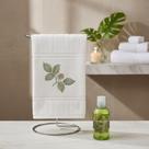 Kit Toalha bordada e gel de banho Chá Verde e Ervas Cor:BrancoTamanho da Toalha:Lavabo