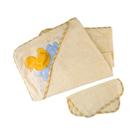 Kit Toalha de Banho Bebê Lepper Pato Amarelo 100 Algodão
