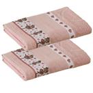 Kit Toalha de Banho Infantil Funny 2 Peças 100% Algodão Jacquard 340g-m² Rosa