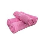Kit Toalha de Banho/Rosto Luxo Linha Celine Rosa 4Pçs