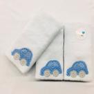 Kit toalha de boca atoalhado 03 pçs - carrinhos azul