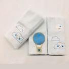 Kit toalha de boca malha 03 pçs - balão azul