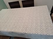 Kit Toalha de Mesa 4Lugares Rendada TNT + Toalha de Cristal