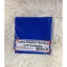 Kit Toalha de Mesa Plástica Lisa Quadrada 70x70cm 10 Peças Azul OEM