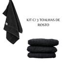 Kit Toalha De Rosto Briza 100% Algodão - Preta