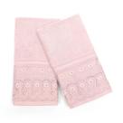 Kit Toalha Lavabo Buettner Renda Renascença 2 Peças Rosa