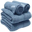 Kit Toalhas Banhão Buddemeyer Fio Penteado Canelado Azul 2 banhão 2 rosto