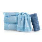 Kit Toalhas de Banho 5pç para Casal Rosas Bordadas Slim Plus