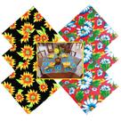 Kit Toalhas de Mesa Tecido Chita Floral 70x70 Festa Junina Country Havaiana Piquenique Decoração - 6 Unidades Sortidas