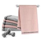 Kit Toalhas Fitness 6 unidades Academia Treino Cinza e Rosa