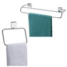 Kit Toalheiro Duplo + Porta Toalha Argola - 7508 Cromado Inox Future
