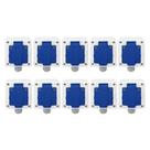 Kit Tomada + Caixa Branca Padrão Brasileiro 2P+T 20A Azul Kit Tomada + Caixa Branca Padrão Brasileiro 2P+T 20A Azul