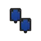 Kit Tomada + Caixa Preta Padrão Brasileiro 2P+T 20A Azul