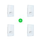 Kit Tomada com Interruptor Inteligente ETS 2002 Branco Intelbras - 4 unidades