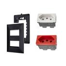 Kit Tomada Dupla 10A-20A VM com Placa e Suporte Pial Plus+ Kit Tomada Dupla 10A-20A VM com Placa e Suporte Pial Plus+