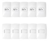 Kit Tomada Interruptor Simples 20 Peças 10a Linha Home 4x2 Blux
