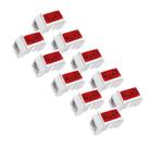 Kit Tomada Padrão Brasileiro TWDIN - Tomada Vermelha + Suporte Branco - 2P+T 10A Kit Tomada Padrão Brasileiro TWDIN - Tomada Vermelha + Suporte Branco - 2P+T 10A