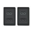 Kit Tomadas Dupla Preta 10a e 20a Habitat Black fosco Fame