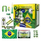 Kit Torcedor Brasil Completo Futebol Estadio Festa 12 itens Kit Torcedor Brasil Completo Futebol Estadio Festa 12 itens