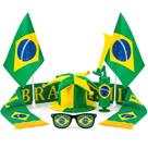 Kit Torcedor Maluco Copa Do Mundo Brasil Com Chapéu Vuvuzela Bandeira Cachecol E Óculos Kit Torcedor Maluco Copa Do Mundo Brasil Com Chapéu Vuvuzela Bandeira Cachecol E Óculos