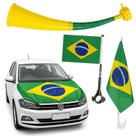 Kit Torcedor Para Copa Do Mundo Com Bandeiras Para Carros E Motos Mais Vuvuzela