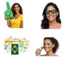 Kit Torcida Brasil Copa Do Mundo Com Vuvuzela Óculos Dedo Espuma E Tinta Facial Kit Torcida Brasil Copa Do Mundo Com Vuvuzela Óculos Dedo Espuma E Tinta Facial