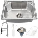 Kit Torneira gourmet e cuba inox guarani com acessórios para cozinha