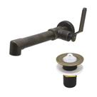 Kit Torneira Lavatório Banheiro Industrial Rústico Parede Dourado Ouro Velho + 1 Válvula Pia Cuba Metal Luxo