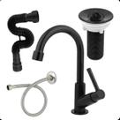 Kit Torneira Lavatório Banheiro Válvula com Sifão e Flexível