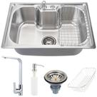 Kit Torneira Tapajós e cuba inox Carajás com acessórios para cozinha