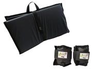 Kit Tornozeleira 2KG Nylon Preto + Colchonete Dobravel Preto