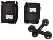Kit Tornozeleira 4KG Nylon Preto + Halteres 4KG Preto Kit Tornozeleira 4KG Nylon Preto + Halteres 4KG Preto