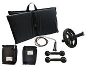 Kit Tornozeleira 4KG Preto + Halteres 4KG Preto + Colchonete Dobravel Preto + Roda + Pula Corda Kit Tornozeleira 4KG Preto + Halteres 4KG Preto + Colchonete Dobravel Preto + Roda + Pula Corda