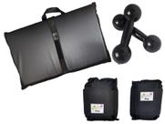 Kit Tornozeleira 5KG Nylon Preto + Halteres 5KG Preto + Colchonete Dobravel Preto