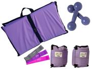 Kit Tornozeleira 6KG Nylon Lilás + Halteres 6KG Lilás + Colchonete Dobravel Lilás + MiniBand Kit Tornozeleira 6KG Nylon Lilás + Halteres 6KG Lilás + Colchonete Dobravel Lilás + MiniBand