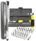 Kit Torquímetro Estalo 1/2” 28210 Nm Jogo de Soquetes 1/4” Gold 41 Peças Titanium Platina