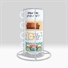 Kit Torre com 4 Xícaras Personalizada com Suporte Série Friends
