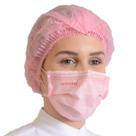 Kit Touca Descartável Rosa + Máscara Tripla Rosa