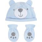 Kit Touca E Luva Hug Fleece Luxo Azul Claro