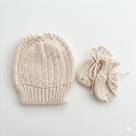Kit Touca e Luva Tricô Kids Off White Pérola